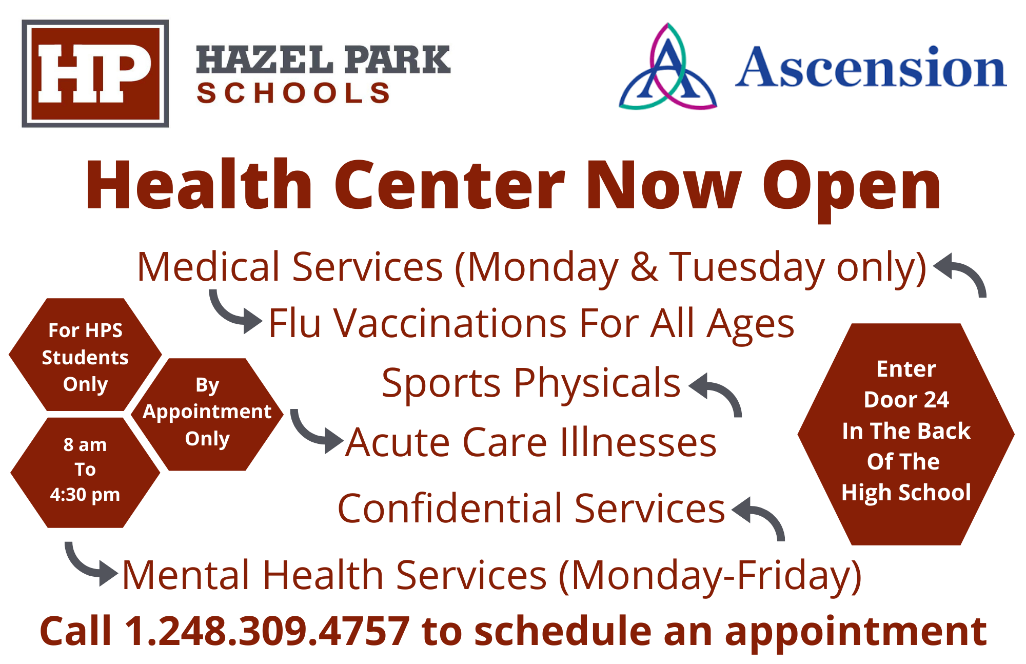Ascension Health Center - Hazel Park High School - Secondary - Schools