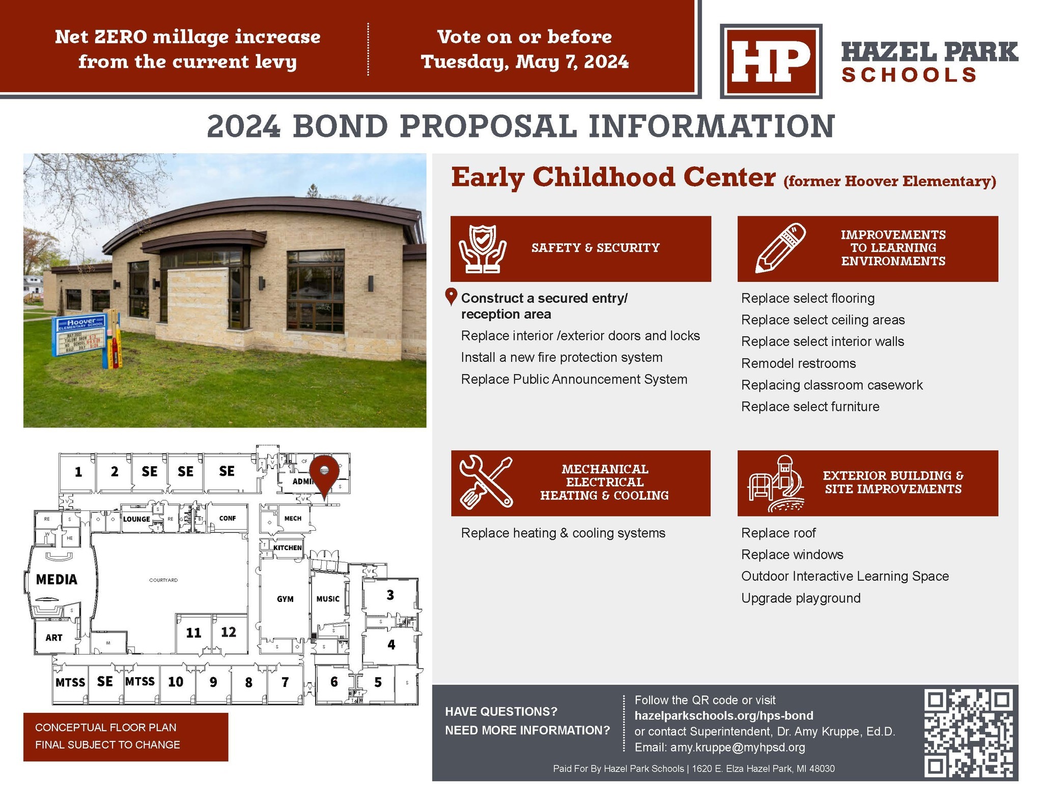 Webster Early Childhood Center Bond Proposal Information